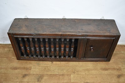 Lot 17th century style oak and fruitwood mural cupboard