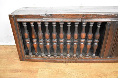 Lot 17th century style oak and fruitwood mural cupboard