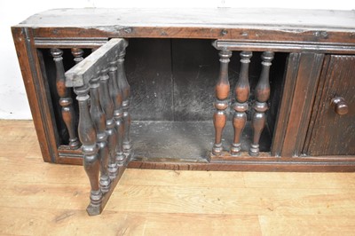 Lot 17th century style oak and fruitwood mural cupboard