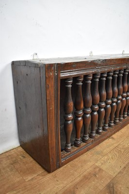 Lot 17th century style oak and fruitwood mural cupboard