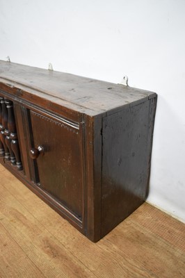 Lot 17th century style oak and fruitwood mural cupboard