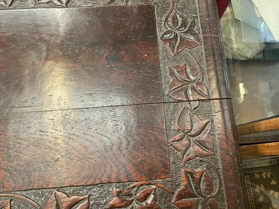 Lot 1534 - Late 17th century and later carved oak single drawer side table