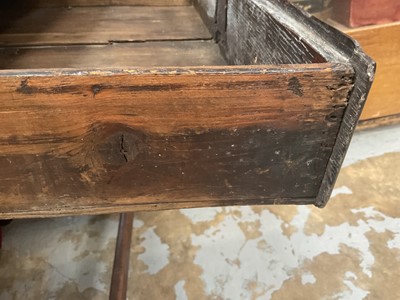 Lot 1534 - Late 17th century and later carved oak single drawer side table