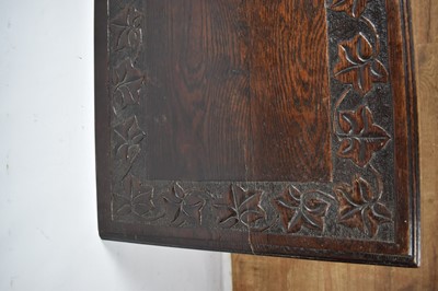 Lot 1534 - Late 17th century and later carved oak single drawer side table