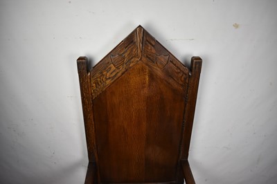 Lot Mediaeval revival oak throne chair