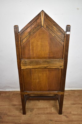 Lot Mediaeval revival oak throne chair