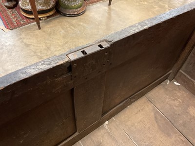 Lot 1539 - 17th century and later carved oak coffer