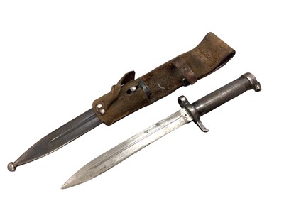 Lot 1017 - Swedish Mauser 1896 Pattern bayonet with scabbard and frog.