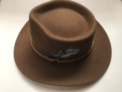 Lot 2165 - Two Australian fur felt hats, Akubra and Countrystyle both 59, as new, and a Panama straw hat size 7 1/4 (59).