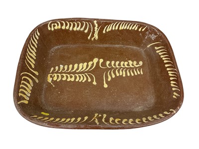 Lot 802 - Large pottery slipware dish.