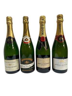 Lot 186 - Four bottles of champagne: Moët & Chandon, Charles Lecouvey, Louis Delaunay and Marcel Forest & Fils