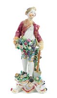 Lot 162 - 18th century Bow figure of a gardener,...