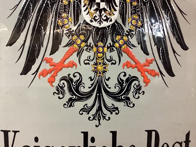 Lot 837 - Imperial German ‘Kaiserliche Post’ enamel post office sign