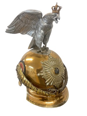 Lot 820 - Imperial German composite Garde du Corps troopers helmet with eagle surmount.