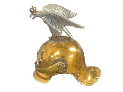 Lot 820 - Imperial German composite Garde du Corps troopers helmet with eagle surmount.