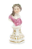 Lot 172 - A Meissen small bust of a young lady with a...