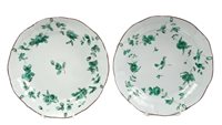 Lot 173 - Pair of Bristol saucer dishes, each painted in...