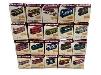 Lot 1767 - Collection of 28 diecast Great British Buses together with a collection of bus related items