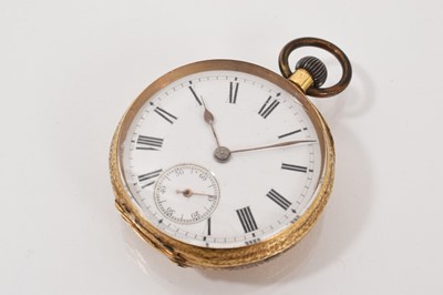 Lot 167 - Late 19th century Swiss 18ct gold fob watch