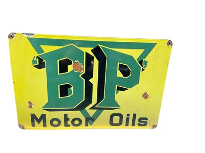 Lot 55 - Reproduction BP Motor Oils enamel advertising sign, 61 x 40.5cm