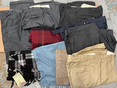 Lot 791 - Quantity of men's trousers, scarves and ties