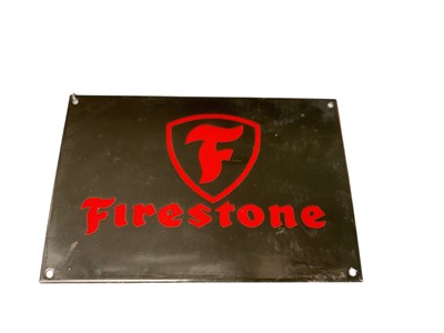 Lot 67 - Reproduction Firestone tyres enamel advertising sign, 30 x 20cm.