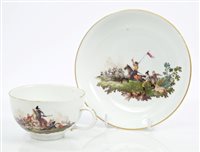 Lot 178 - 18th century Meissen tea cup and saucer,...