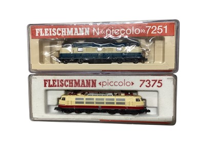 Lot Fleischmann N Gauge Piccola DB diesel electric locomotives No.s 7237, 7334, 7251, 7375 & 7380 (5)