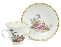 Lot 179 - 18th century Meissen two-handled chocolate cup...