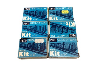 Lot 1902 - Peco Quality Line N Gauge rolling stock, on card (x32), plus wagon kits (x6), (1 box)