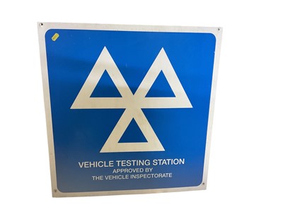 Lot 91 - Modern MOT testing station sign, 60 x 62.5cm.