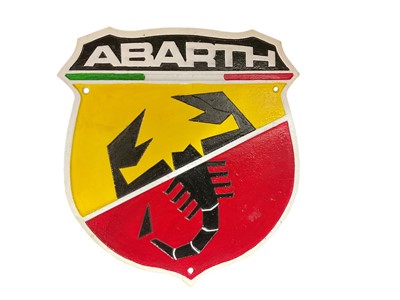 Lot 96 - Modern cast metal Abarth sign, 29.7cm in height.