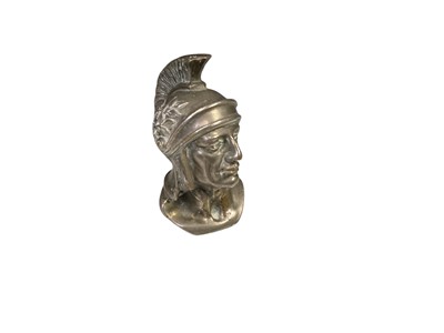 Lot 109 - Romex centurion mascot on marble base, mascot 11cm in overall height.