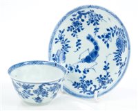 Lot 188 - Chinese Kangxi period blue and white tea bowl...