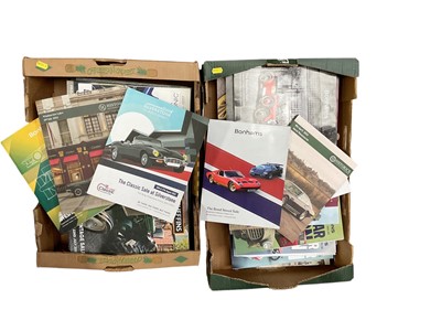 Lot 97 - Two boxes of various classic car auction catalogues.