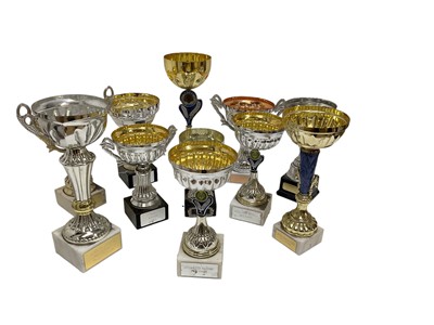 Lot 111 - Group of eleven Arena Essex Raceway cups and trophies (1 box).