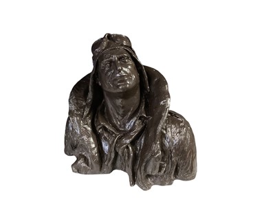 Lot 121 - Michael Garman bronzed resin sculpture of Douglas Bader, 16cm in height.