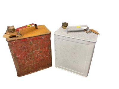 Lot 135 - Two vintage fuel cans - Shell Motor Spirit and Shellmex and BP, one with rarer early type brass cap. (2)