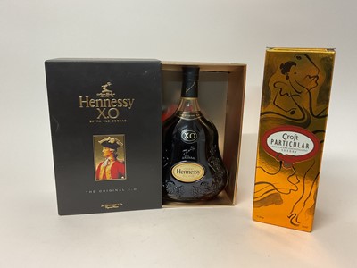 Lot 20 - One bottle of Hennessy XO cognac, boxed and another bottle of Croft Sherry, boxed (2)