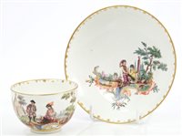 Lot 198 - 18th century Frankenthal tea cup and saucer,...