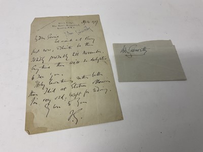 Lot 1639 - John Galsworthy letter and signature