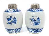 Lot 200 - Pair late 17th century Chinese blue and white...