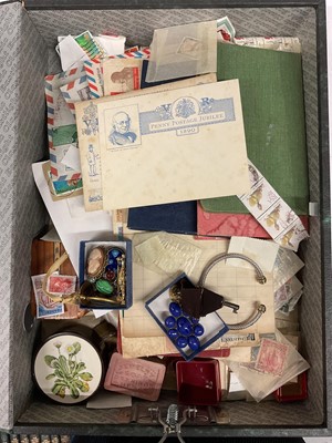 Lot 804 - Collection of stamps and costume jewellery