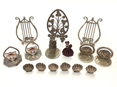 Lot 36 - Collection of antique and later silver menu holders