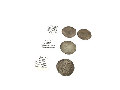 Lot 484 - G.B. - Mixed silver hammered Philip and Mary Shillings to include full titles, undated x 2 (Spink ref: 2498), 1554 (Spink ref: 2500) & English Titles 1555 (Spink ref: 2501) (N.B. All poor to...