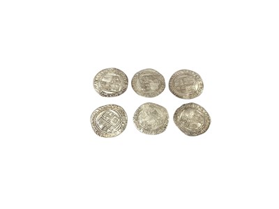 Lot 486 - G.B. - James I silver hammered Shillings bust 3 m/m LIS 1604-05 x 6 (N.B. Mixed grades G-GF) (6 coins)