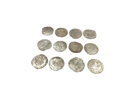 Lot 492 - G.B. - Charles I silver hammered coins, Shillings m/m tun 1636-38 bust 4 x 12 (N.B. Mixed grades Fair-GF) (12 coins)