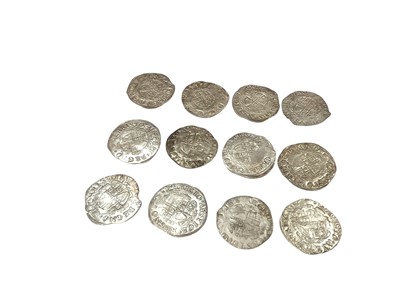 Lot 493 - G.B. - Charles I silver hammered coins, Shillings m/m tun 1636-38 bust 4 x 12 (N.B. Mixed grades Fair-GF) (12 coins)