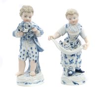 Lot 208 - Pair 19th century Meissen figures of a young...