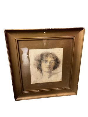 Lot 392 - C Mary Monier-William watercolour portrait and small g...